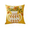 Povlak na polštář VAZONIE 45x45 cm se žlutým podkladem a výšivkou