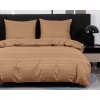 Hotelové mikrovláknové povlečení JASMINE hnědé s proužkem 2 cm