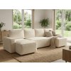Ausziehbare Ecksofa in U-Form SMART BOUCLE 303x143 cm, creme