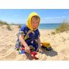 Modré dětské pončo LITTLE BUILDER pro malé stavitele