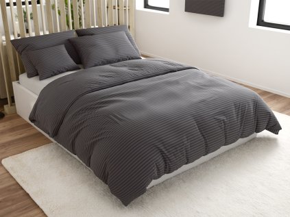 Bavlněné povlečení Alterna šedé s jemným proužkovaným vzorem