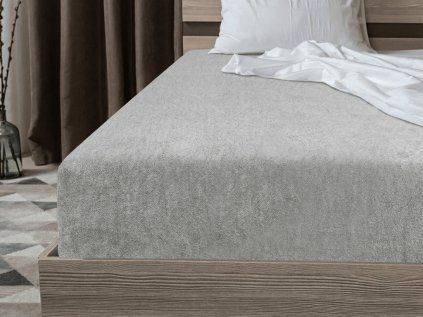 Frottee-Spannbettlaken EXCLUSIVE Hellgrau 200 x 220 cm