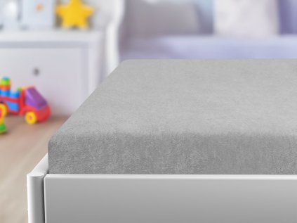 Frottee-Bettlaken für das Kinderbett Hellgrau 70 x 140 cm
