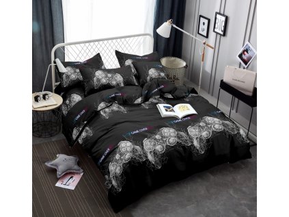 Povlečení z mikrovlákna GAME OVER černé (Bettwäsche-Dimension 70 x 80 cm | 140 x 200 cm)