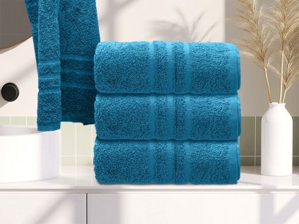 Ručník Comfort 50 x 100 cm azurový, 100% bavlna do moderní koupelny