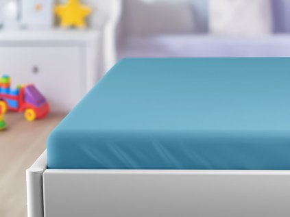 Jersey-Bettlaken für ein Kinderbett 70 x 140 cm, türkis