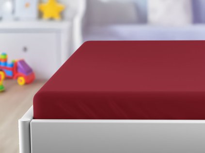 Kinderbettlaken Jersey Weinrot 70 x 140 cm