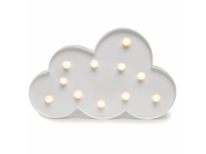 LED dětská lampička OBLÁČEK, 29 x 18,5 cm, 11 LED světýlek. Perfektní noční světlo na stůl, poličku nebo zeď, napájení na dvě AA baterie.