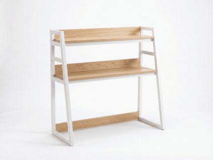 Regal für Tisch VERTEX 90x95 cm, weiß / Dekor Eiche