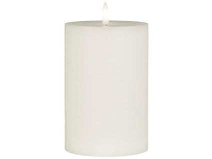 Moderní LED sloupová svíčka WARM FLAME 15 cm bílá do interiéru