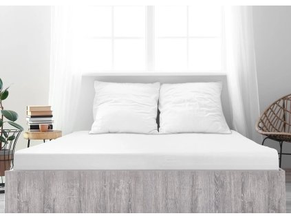 Bílé jersey prostěradlo z mako bavlny LUXORA 180 x 200 cm pro pohodlný spánek