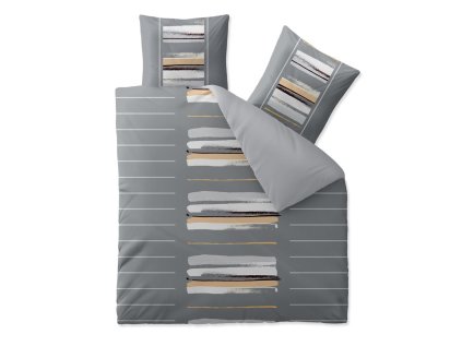 Moderní povlečení z Renforcé bavlny HANAA šedé s abstraktním vzorem