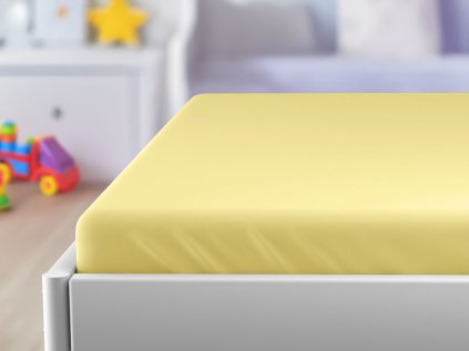 Jersey Spannbettlaken für Kinderbett EXCLUSIVE 70x140 cm hellgelb