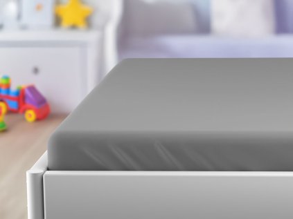 Jersey Spannbettlaken für Kinderbett EXCLUSIVE 70x140 cm grau