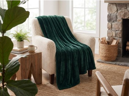 Mikrofleece-Decke SOFT, dunkelgrün