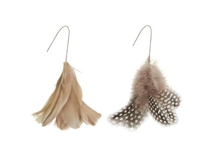Závěsné peří na drátku FEATHER DECOR hnědé – elegantní dekorace