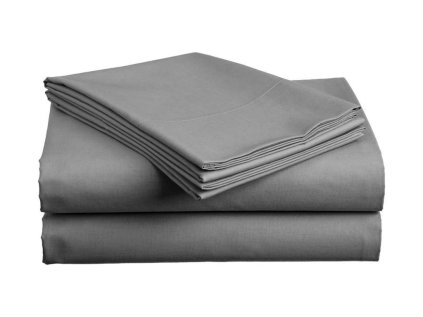 Baumwoll-Bettlaken LUX grau 200x220 cm