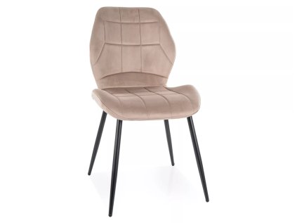 Elegantní jídelní židle JAKE VELVET béžová s prošívaným sametem