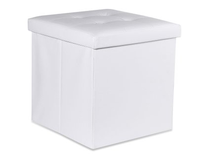 Weißer klappbarer Hocker ZAREX L aus Kunstleder