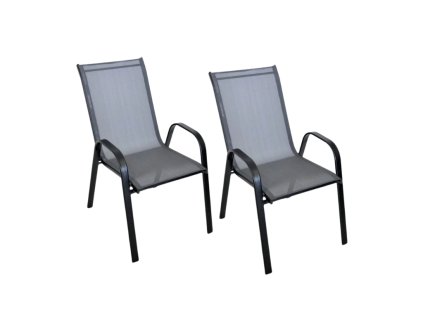 Set 2 Gartenstühle TAVERNO grau/schwarz