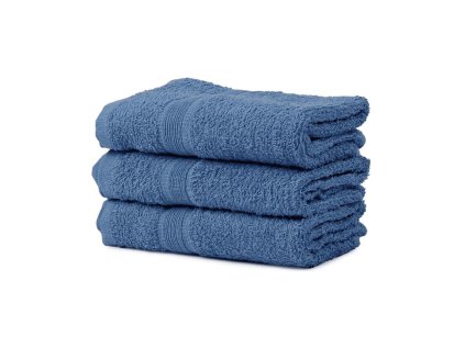 Badetuch SOFT 70x125 cm blau mit Bordüre aus 100% Baumwolle