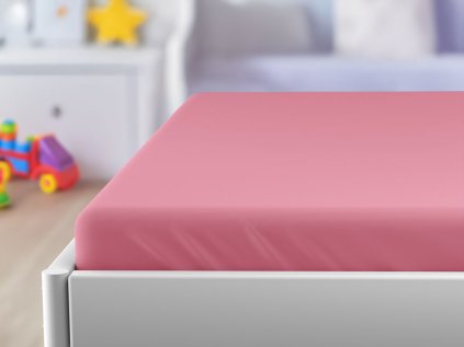Undurchlässiges Spannbettlaken JERSEY 80x160 cm rosa