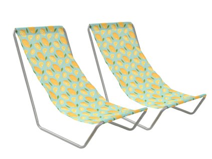 2er-Set klappbare Strandliegen SAND LEMON