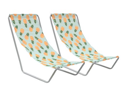 2er-Set klappbare Strandliegen SAND PINEAPPLE