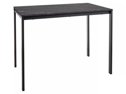Moderní jídelní stůl RAMOD 100 x 60 cm s černým mramorovým dekorem a kovovou konstrukcí