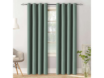 Elegantní šedozelený závěs OXFORD 140x250 cm pro moderní interiér