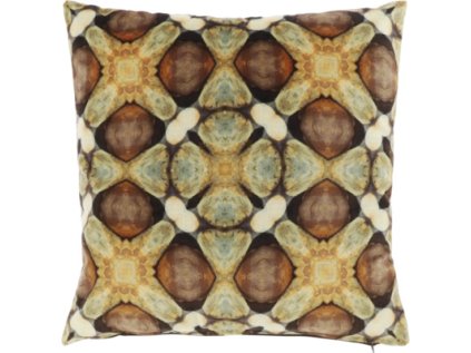 Dekorační polštářek NEXIRO 45x45 cm hnědý s geometrickým vzorem