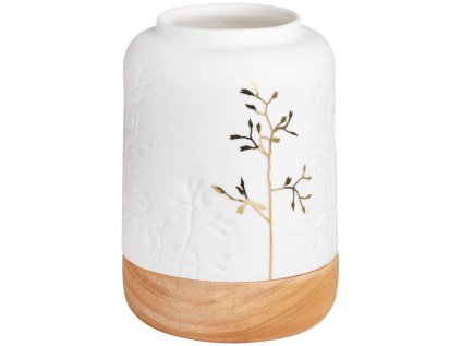 33495 bily porcelanovy svicen gold twig