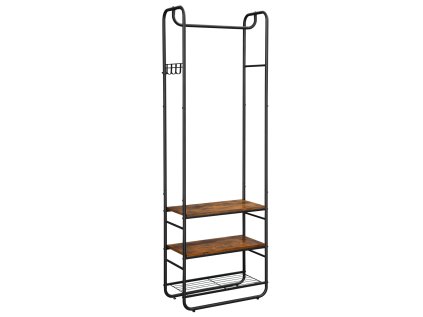 Předsíňová stěna TAYLOR 181x58 cm rustikálně hnědá s policemi a věšákem