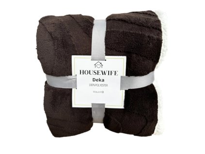 Luxusní beránková deka NESTIVE tmavě hnědá pro chladné večery