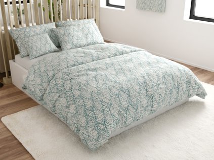 Bavlněné povlečení FROSTLINE bílé s jemným zimním motivem