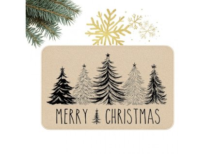 Vánoční rohožka BLACK FOREST 60x90 cm s černými stromečky