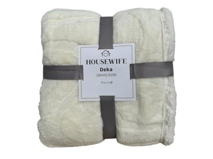 Luxusní beránková deka NESTIVE bílá pro chladné večery