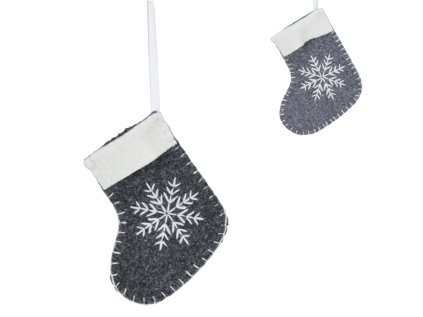 Závěsná vánoční ponožka SNOW SOCK 10 cm s vločkou