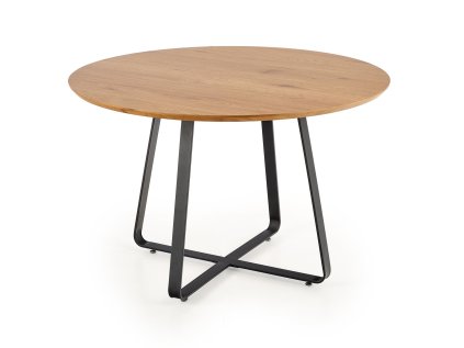 74669 akce cerny jidelni stul s dubovou deskou nocturne 120x120 ii jakost