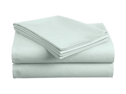 Baumwoll-Bettlaken eisblau 140x240 cm