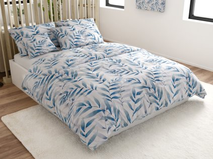 Bettwäsche aus Mikrofaser KOVENDI blau-weiß