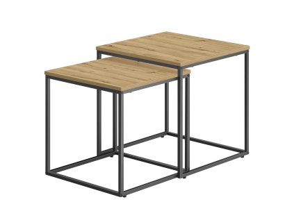 Moderní konferenční stolky QUADRO 2 ks v dekoru dub artisan