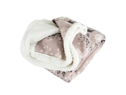 Hřejivá beránková deka BUFFALO NORDIC šedá se zimním vzorem