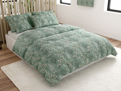 Krepp-Bettwäsche WILD FLOWERS mint