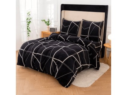 Stylové černé povlečení DALEK z hebkého mikroplyše