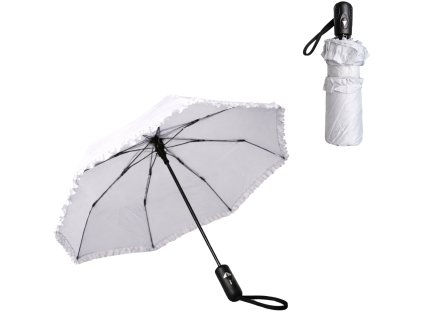 Bílý skládací deštník NORVIA ⌀ 95 cm do každé kabelky