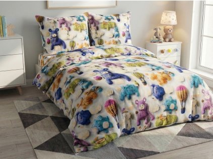 Dětské povlečení z mikrovlákna WOOLIMALS s pletenými zvířátky