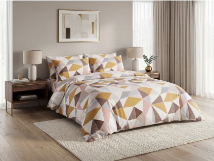 Povlečení z mikrovlákna TRIANGO vzorované s moderním geometrickým designem
