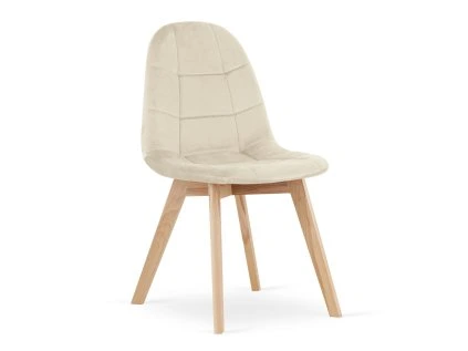 ANGEBOT Beige Samt-Esszimmerstuhl BORA II. Qualität