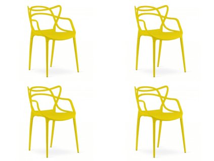 Set mit 4 Stk. Kunststoffstühlen KATO, gelb